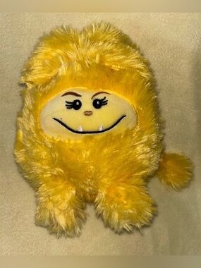 Giggle Scape Yellow MONSTER  Fuzzy Small 6” Soft and Squishy Plush EUC